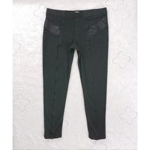 Xhilaration Ponte Knit & Faux Leather Leggings L